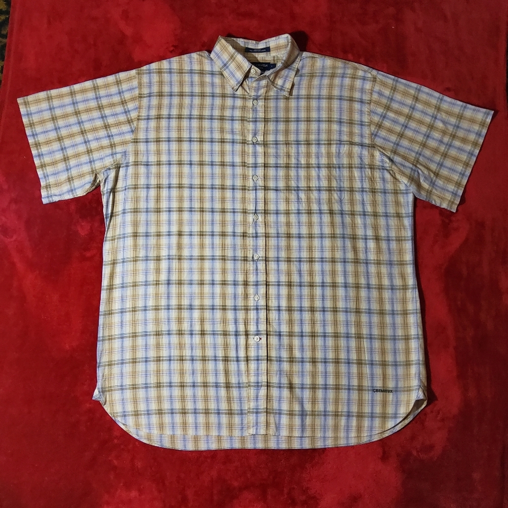 Daniel Cremieux Fine Italian Fabric Short Sleeve Button Down Shirt Men's Large